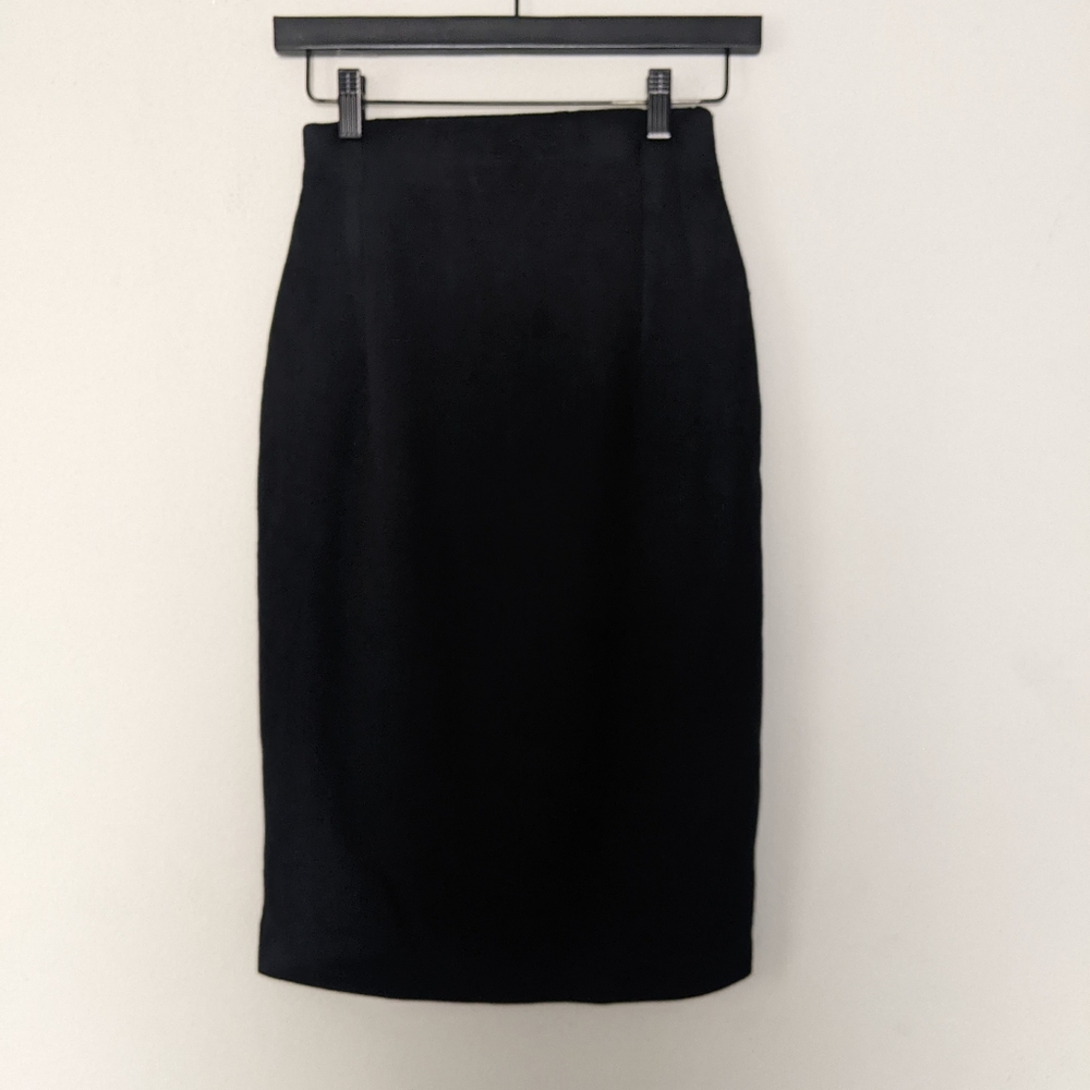 Reformation reclaimed vintage black knit midi skirt